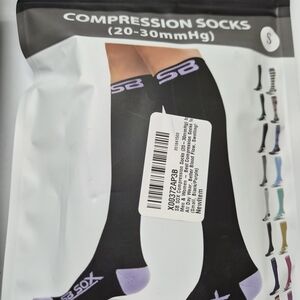 Black and Purple Compression Socks